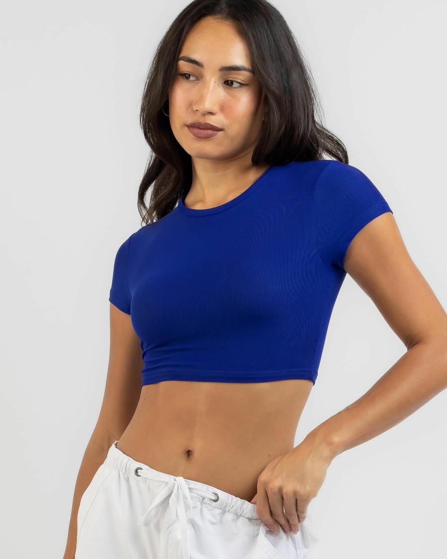 Womens * | Ava And Ever Special Offers Basic Mesh Ultra Crop Tee