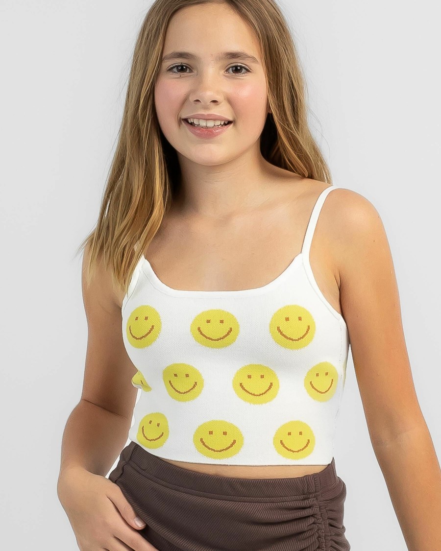 Kids * | Ava And Ever Exclusive Design Girls' Smiley Knit Top