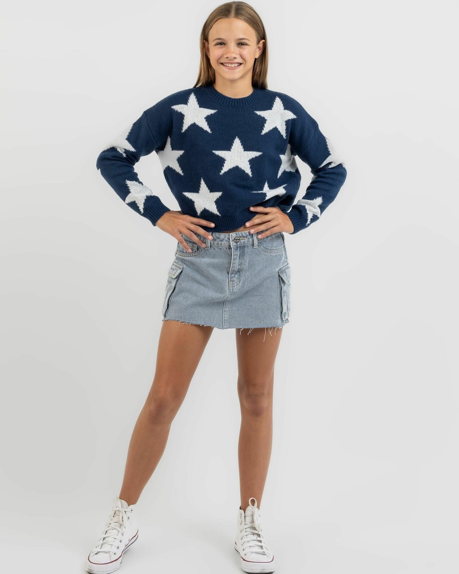 Kids * | Ava And Ever Original Girls' Cowboy Crew Neck Knit Jumper