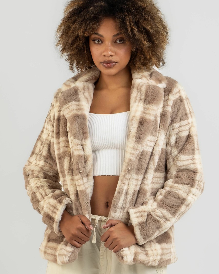 Womens * | Ava And Ever Cheap Ollie Faux Fur Jacket