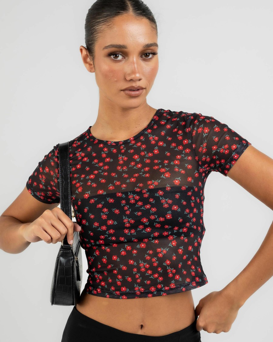 Womens * | Ava And Ever Outlet Sale Poppy Mesh Baby Tee