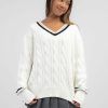 Kids * | Ava And Ever New Arrivals Girls' Ivy League V Neck Knit Jumper