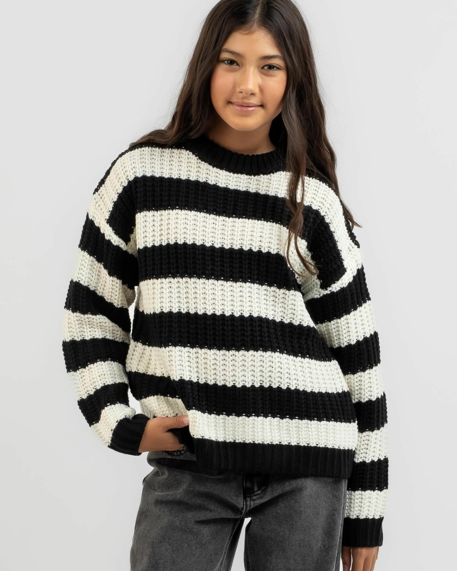 Kids * | Ava And Ever Clearance Sale Girls' Hawk Stripe Crew Neck Knit Jumper