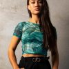 Womens * | Ava And Ever Opening Sales Forks Mesh Tee